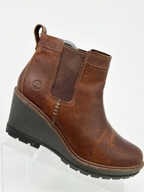 Timberland Womens Chelsea Ankle Boots Brown Wedge Heel Anti-Fatigue Size 8.5